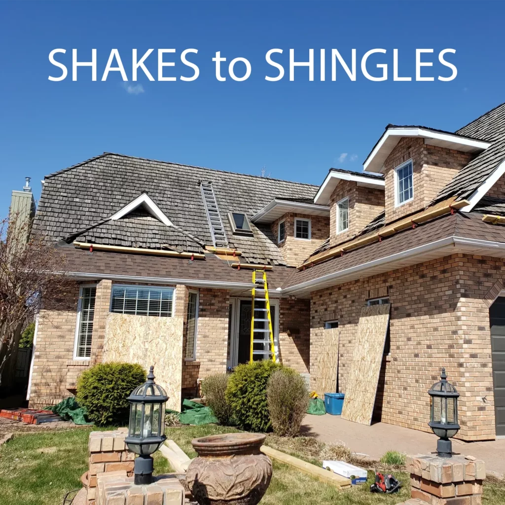 Entire Roof From Cedar Shakes to Shingles